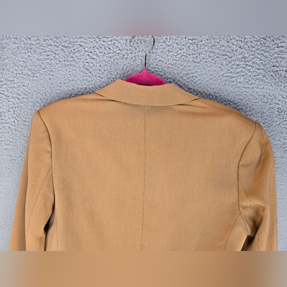 A.L.C. Women Maverick Coat Jacket Blazer Sz 8 Tan-Orange Long Line Lace Up Cinch - Picture 12 of 16